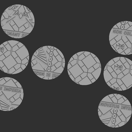 50mm Round Bases and Tops - Imperial Palace 3D model