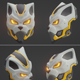 001.png Evo Cat-  cosplay sci-fi mask - digital stl file for 3D-printing