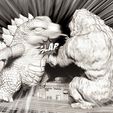 Godzilla-VS-Kong-16.jpg Godzilla Vs Kong carrier ship attack caricature -3D PRINT MODEL