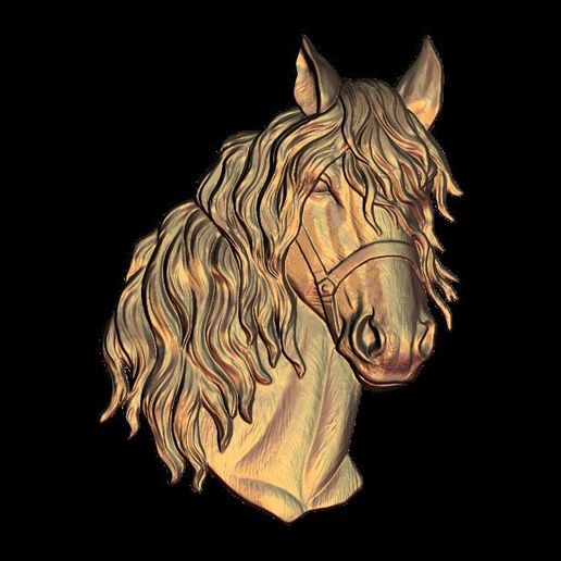 Horse head bust 3D model