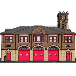 St Vital Fire Station Scenic 2.JPG 3D-Datei PREMIUM N Scale Vintage Fire Station (est. 1914)・3D-druckbare Vorlage zum herunterladen