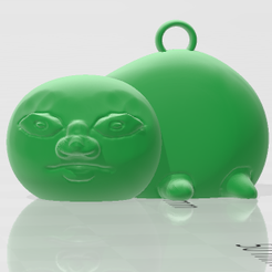 green.png Fat Baby Keychain 3D (PIP)