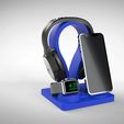 Untitled-770.jpg MAGSAFE CHARGING STATION FOR IPHONE & WATCH WITH HEADPHONE STAND - NEW