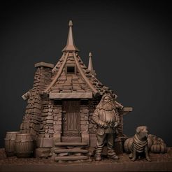 273580000_1321571718323255_8815189230884034776_n.jpg 3D file Hagrids Hut - House, Hagrid &Fang・3D printable model to download