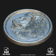 45.png Lion Relief for CNC Laser and 3D Print STL File and 4K Grayscale TIF - High Detail 3D Model
