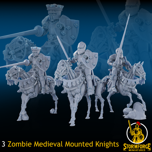 10x10_Cults_3ZombieMedievalKnights1.png 3 Zombie Medieval Mounted Knights
