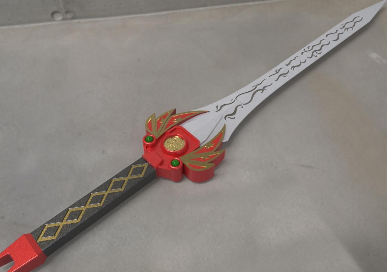 Red_ranger_Sword_ final.jpg Archivo STL Power rangers Legacy Red Ranger Sword 3D print model // Espada del ranger rojo・Design para impresora 3D para descargar, MLBdesign