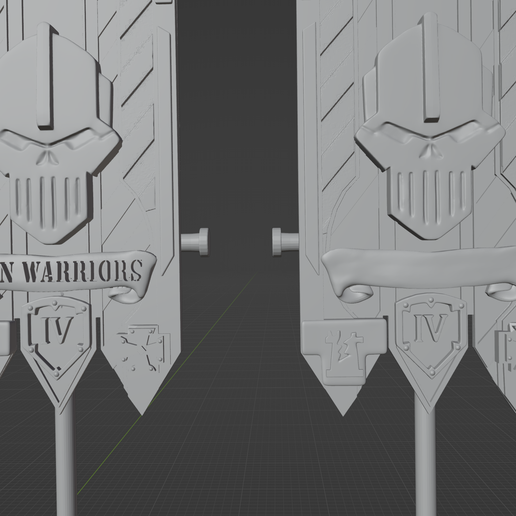 3.png STL file Iron Warriors 4th Legion banner・Design to download and 3D print, OroslanFirsov