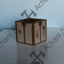 DSC_02222.png 3D file Minecraft Flowerpot- Crafting Table・Template to download and 3D print, Achani3d