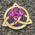 B3.png Dragon on Celtic symbol, model B