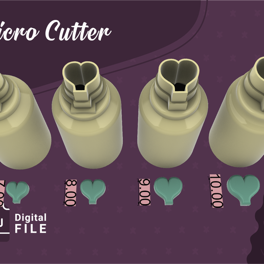 MICRO POLYMER CLAY CUTTER STAR * 4 SIZE/COPYRIGHTED LICENSE/EULITEC.COM 3D model