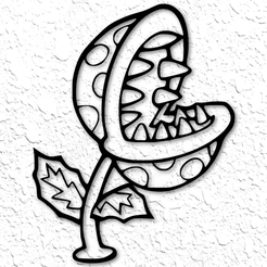 project_20230329_1112121-01.png Fichier STL Super Mario World piranha plant wall art fly trap wall decor・Plan pour impression 3D à télécharger
