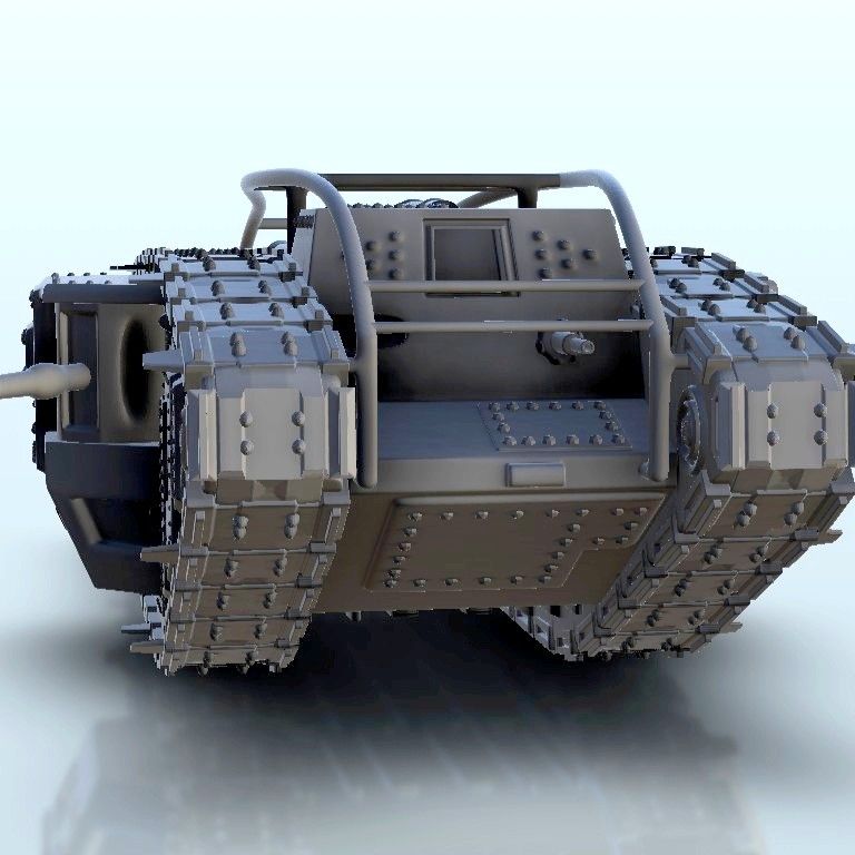 4.jpg Download STL file Mark I Male - WW1 tank UK Bolt Action Flames of War First World War • 3D printing model, Hartolia-Miniatures