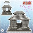 3.jpg Oriental altar with round openings and curved double roof (2) - Medieval Asia Feudal Asian Traditionnal Ninja Oriental