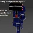 Heavy Weapons Backpack a Missiles = Cogs Rotate Se Launcher nae New Custom 7 inch Weapons for Factory Space Marines
