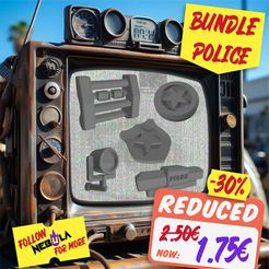 Bundle-Police.jpg 1:64 Bundle Police car accessories Gaslands - 3D STL files