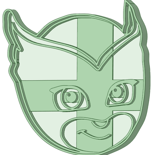 Download STL file PJ Mask Owlette face cookie cutter • Template to 3D ...