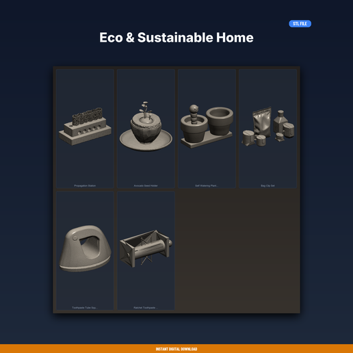 Eco & Sustainable Home - 6-Model STL Bundle