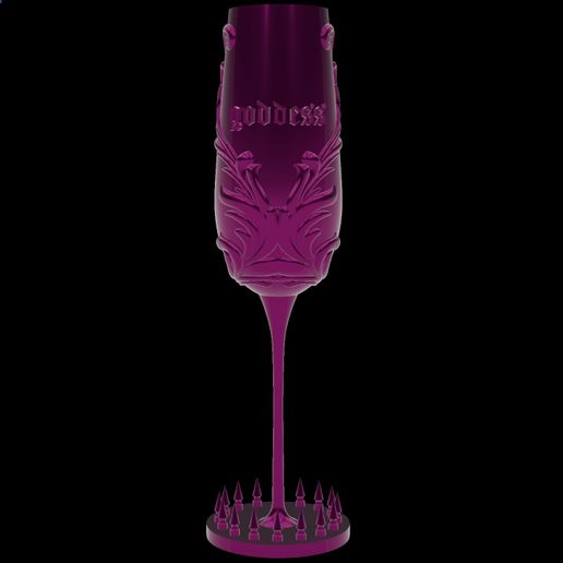 Floral Goddess wine glass with spikes - STL 3d printing file