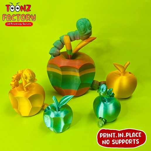 TOONZ FACTORY yd Le NO SUPPORTS Флекси-принтер Apple Worm Articulated