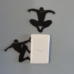1.jpg STL file Spiderman silhouette wall art / light switch decoration/ 2D・3D printable model to download, LayersnLines
