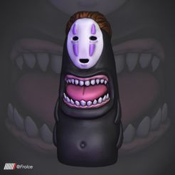 133.jpg Fichier STL No-Face (Spirited Away) - FORME DE MONTRE CHUBBY・Design imprimable en 3D à télécharger