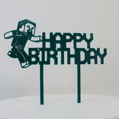 Minecraft-Happy-birthday-running-pic.jpg Minecraft Happy Birthday Cake Topper Stev