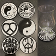 Sans-titre34.png 6 Coaster Yin Yang / Peace & Love