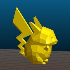 f1f744c0518d4551f97574d6ce2cf2dc_display_large.jpg Free STL file Pikachu Pokemon (low poly fat ver.)・3D printer model to download