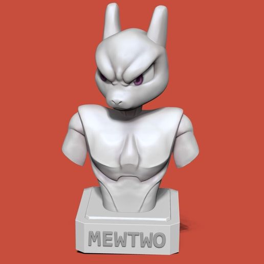 Fichier STL Mewtwo bust 👤 (OBJ)・Plan pour imprimante 3D à télécharger・Cults