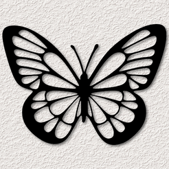 project_20230709_1106234-01.png Fichier STL art mural papillons décoration murale 2d art animaux・Plan pour impression 3D à télécharger
