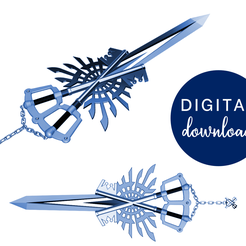 x-Blade-Launch-Digital.png 3D-Datei X-Blade Keyblade STL FILES [Kingdom Hearts]・Modell zum Herunterladen und 3D-Drucken