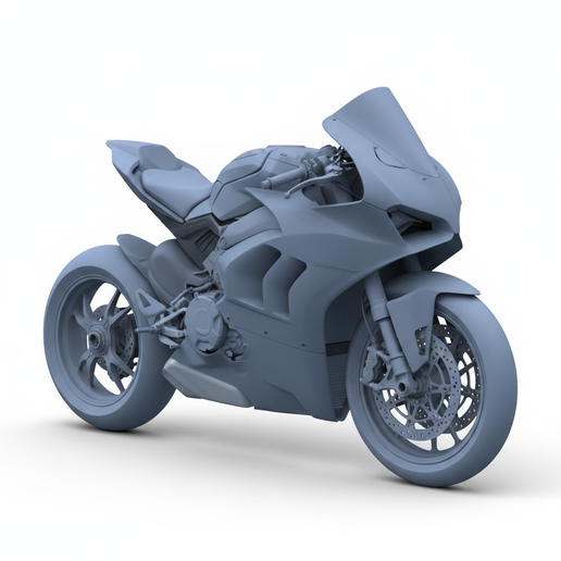 Ducati Panigale V4 motorbike, motorcycle diorama, superbike STL, touring motorcycle STL, print ready motorcycle STL, motorbike STL, 1:6 motorcycle, easy to print motorcycle, 1:24 motorcycle, motorcycle model kit, 1:18 motorcycle, motorcycle workshop STL,