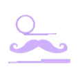 M_M_collapsible.stl Mustache and Monocle on a thin Stick