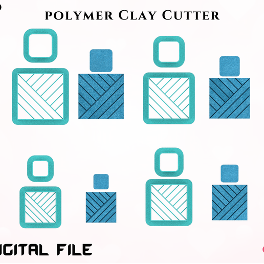 POLYMER CLAY CUTTER/Square line arts/EULITEC.COM 3D model