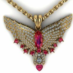 1.jpg Pendentif papillon argent or bijoux modèle imprimable en 3d