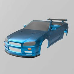 STL file 2 Fast Furious 1999 Nissan Skyline GT-R (R34) 🖼️・3D