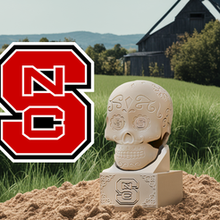 ttyt.png STL file NCCA Skull NC State Wolfpack football - 3d print・Design to download and 3D print