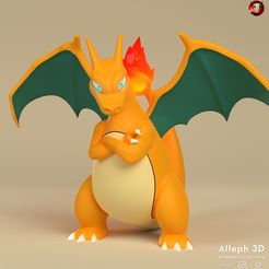 charizard-olho-acesso1-1.jpg Файл STL Покемон Чаризард (с вырезами и заглушками)・Идея 3D-печати для скачивания