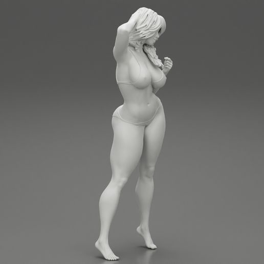 Girl-07.jpg 3D file Beautiful Woman in Bikini Posing on Beach 3D Print Model・3D printer design to download, 3DGeshaft
