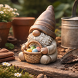 3d-stl-gnome.png Gnom mit Eierkorb Frühlingsfigur