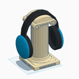 greek-headphone-holder.png Ancient Greek Column Headphone Stand – Minimalist Headset Holder STL