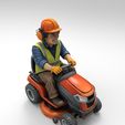 mp3.jpg Riding Lawn Mower with Driver 1/32 Scale - Slot Car Garden Scenery