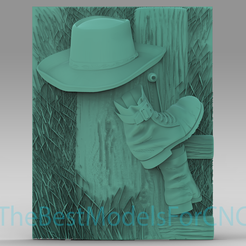 Boots-and-Hat.png Modèle 3D Fichier STL pour CNC Router Laser & 3D Printer Bottes et Chapeaux