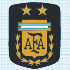 Escudo-Seleccion-Superior.png Datei STL Wappen der argentinischen Nationalmannschaft・Design für 3D-Drucker zum herunterladen