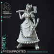 Gretel-3.jpg Hansel and Gretel - Possessed Bakery - PRESUPPORTED - Illustrated and Stats - 32mm scale