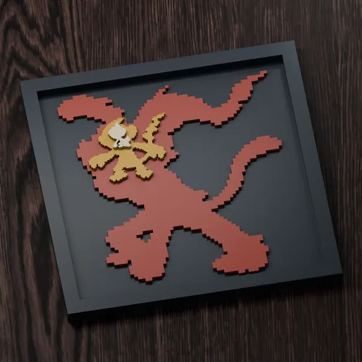 Infernape Line - Pokemon Silhouette Frame | Gen 5 sprite style | STL