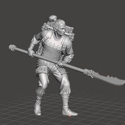 japanesesoldierspear1.jpg STL file JAPANESE SOLDIER WITH SPEAR MINIATURE MODEL FOR FANTASY GAMES DND・Model to download and 3D print, 3DScanWorld