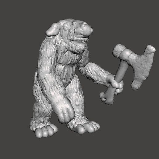 🧌 TROLL BERSERK COM MACHADO DE OSSO FIGURA MODELO EM MINIATURA