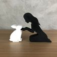 WhatsApp-Image-2023-01-26-at-16.17.23.jpeg Girl and her Rabbit(straight hair) for 3D printer or laser cut